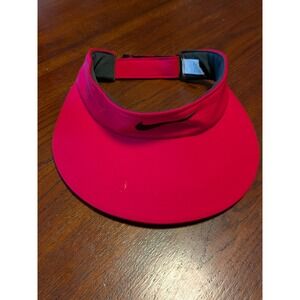 Nike Tennis / Golf Visor Hat Pink OSFM Strapback Wide Brim Dri Fit